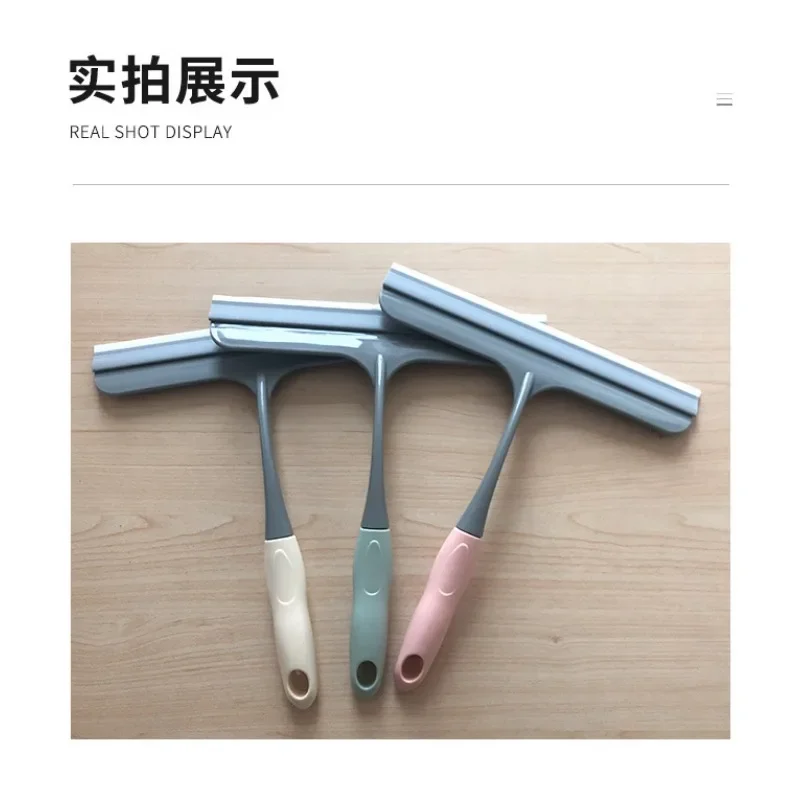 Window Glass Wiper with Silicone Blade Mirror Cleaner Holder Hook Car Glass Shower Squeegee Household Cleaning Bathroom Scraper