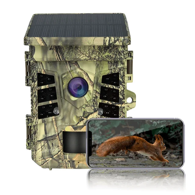 Hunting Game Camera 0.3s Trigger Time IP66 Waterproof 1080p Trail Camera with Solar Powered WiFi Connect Function 2