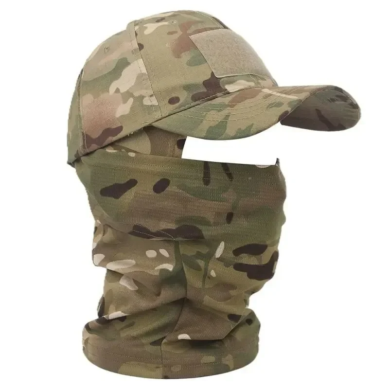 

2023 Military Hood Tactical Army Baseball Caps for Men Women Summer Sun Hats Outdoor Camouflage Balaclava Half Ski Mask