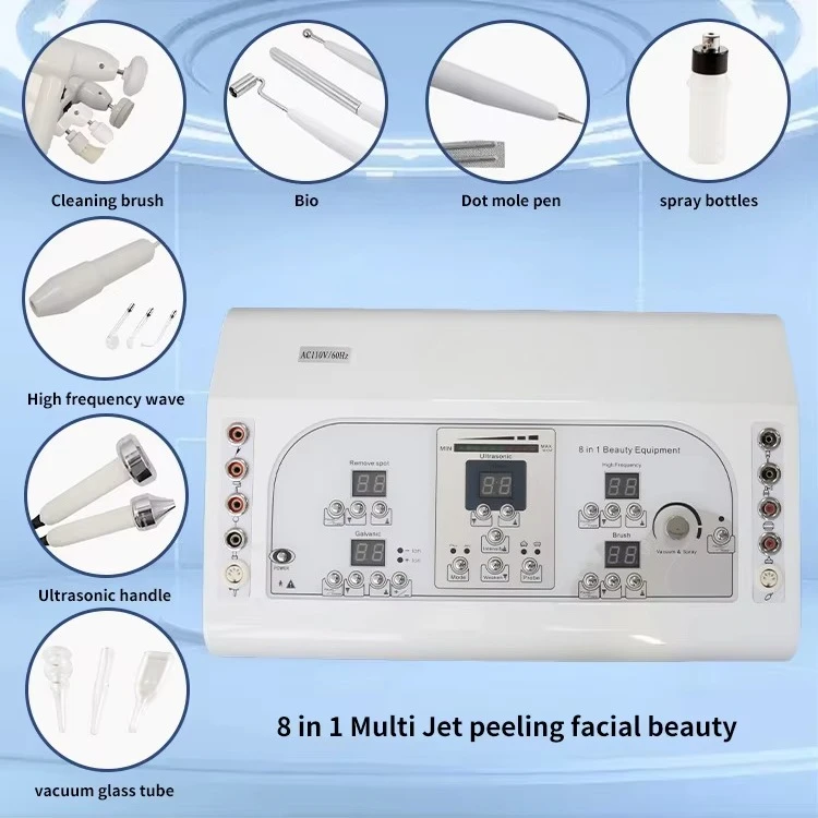 8-in-1 Professional Facial Machine for Deep Cleansing, Skin Rejuvenation & Acne Treatment 7 The <strong data-start="896" data-end="935">8-in-1 Multifunction Facial Machine</strong> is engineered for professional estheticians, dermatology clinics, and advanced skincare centers. This all-in-one platform integrates <strong data-start="1069" data-end="1111">eight essential treatment technologies</strong>, enabling comprehensive facial care—from deep pore cleansing to anti-aging rejuvenation. 8-in-1 Professional Facial Machine for Deep Cleansing, Skin Rejuvenation & Acne Treatment