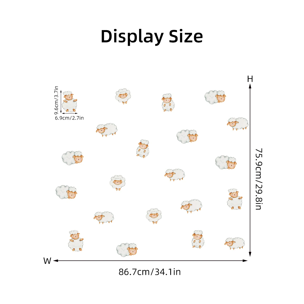 3pcs Cartoon Cute Sheep Wall Stickers for Kids Room Bedroom Decoration Baby Nursery Child Home Decor Living Room Wall Decals