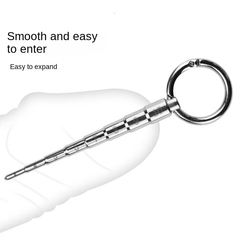Urethral Dilator Silicone Urethral Dilator Progressive Stainless Steel Urethral Dilation Blocking Gradient Penis Plug Urethra Sounding Stimulator Mens Masturbator