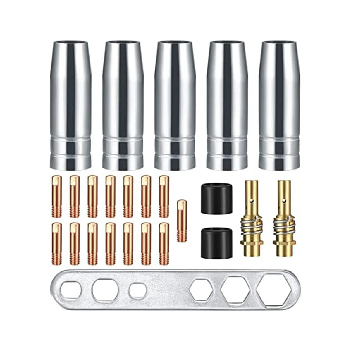 

25 шт. аксессуар для сварочной горелки, комплект держателей наконечников сопла, Сварочная модель для сварочного фонаря MB15 15AK