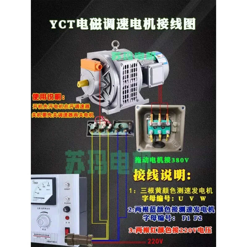 

Двигатель управления электромагнитной скоростью YCT, 380 В, трехфазный асинхронный двигатель, двигатель с редуктором скольжения 0,75/1,5/кВт