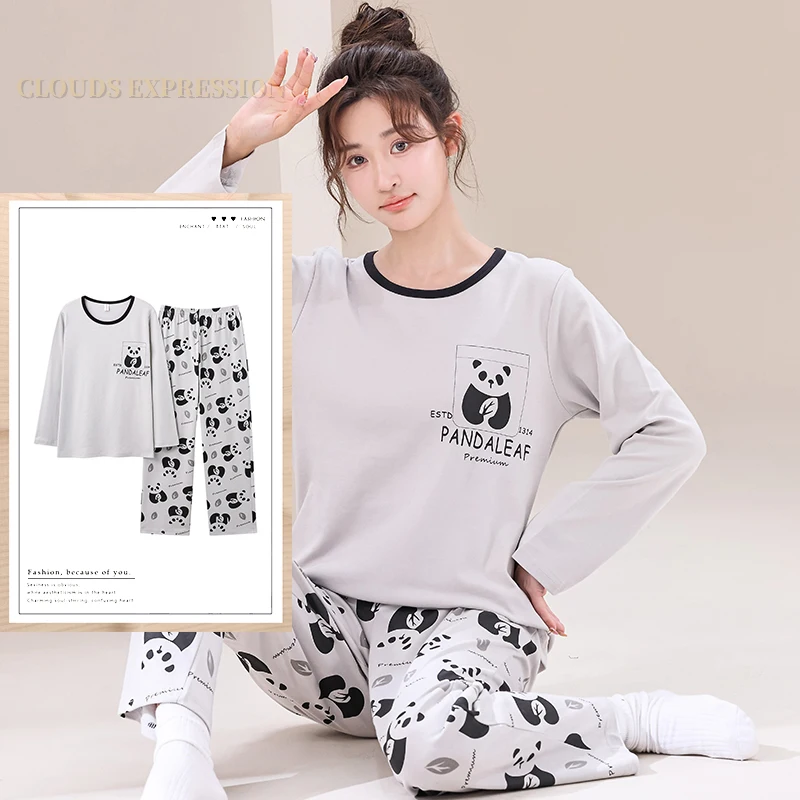 Autumn Nightwear Kawaii Girls PJ Young Women Pajama Sets Pyjamas
