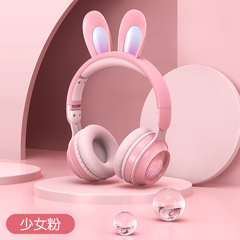 Glow Unicorn Headphones | Bunny Ear Bluetooth Headset with  Mic & TF Slot | Wireless Over-Ear LED
