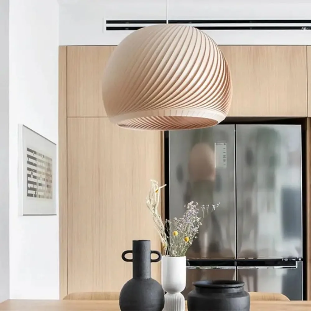 30cm Wabi Sabi Pendant Lights Rustic Wood Light Fixtures E27 Decor Farmhouse Pendant Light Indoor Hanging Dining Room Lights