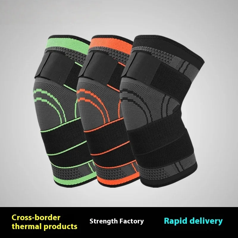 Compression Strap Wrapped Knee Pads for Basketball, Running, Fitness, Cycling