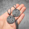 Hell Demon Satan Lucifer Stainless Steel Men Necklaces Pendant Chain Powerful Amulet Vintage For Women Jewelry Gifts Wholesale 2