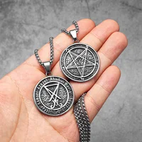 Hell Demon Satan Lucifer Stainless Steel Men Necklaces Pendant Chain Powerful Amulet Vintage For Women Jewelry Gifts Wholesale 2