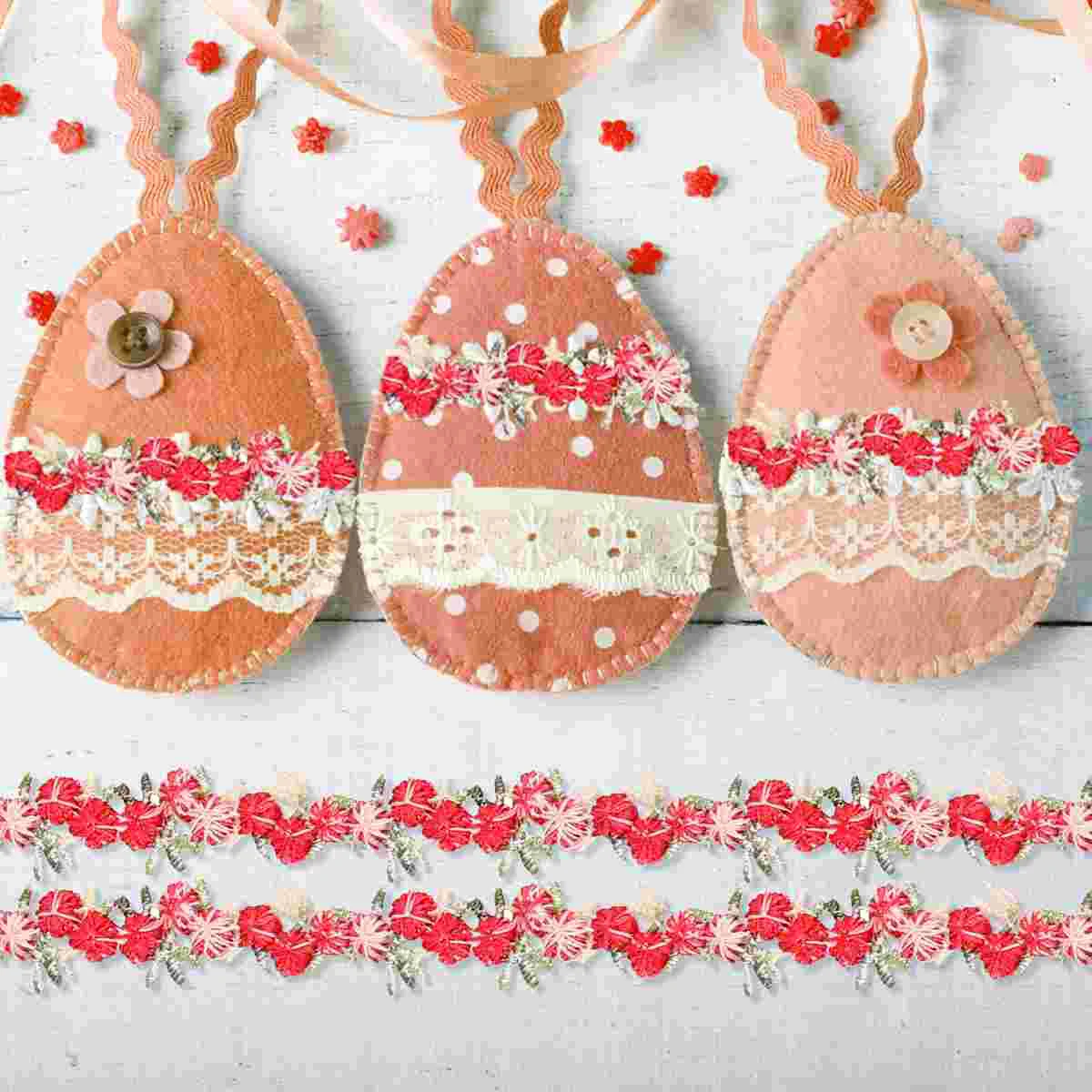 

Lace Trim Ribbon Rose Flower Sewing Floral Decorative Flowers Wedding Embroidered For Bridal Embroidery Applique Appliques