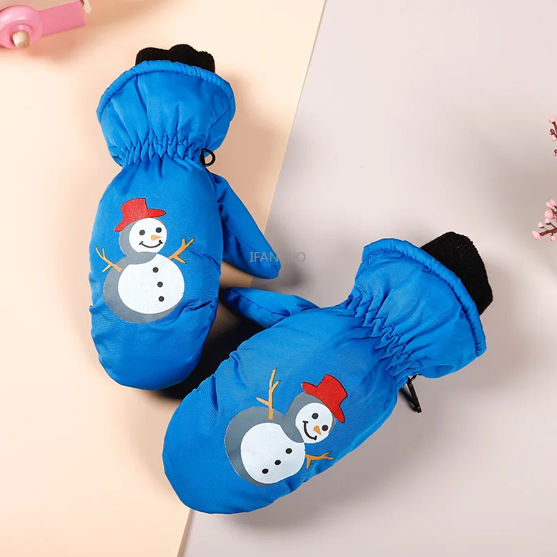 Children's Skiing Gloves winter gloves ski gloves 2-10Y Winter Warm Down Cotton Waterproof for Boys and Girls Nittens Playing Snow Outdoor Skiing Gloves