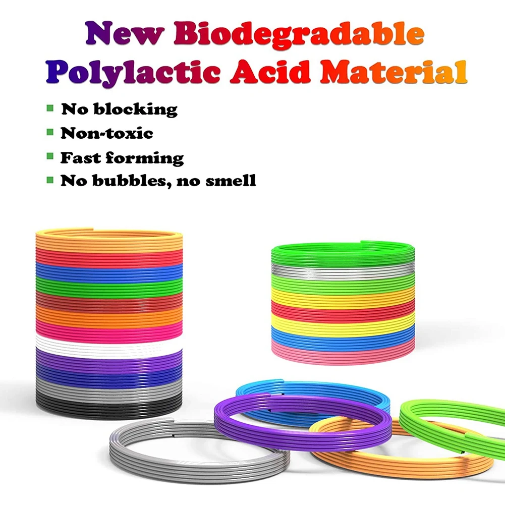 3D 펜 필라멘트 리필 30가지 색상, 3D 펜 필라멘트 PLA 1.75Mm, 무독성, 부드러운 인쇄 리필