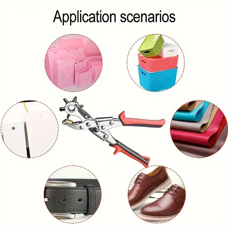 Leather Hole Puncher Leather Punch Tool Multifunctional Carbon Steel Belt Punching Crafts Tool