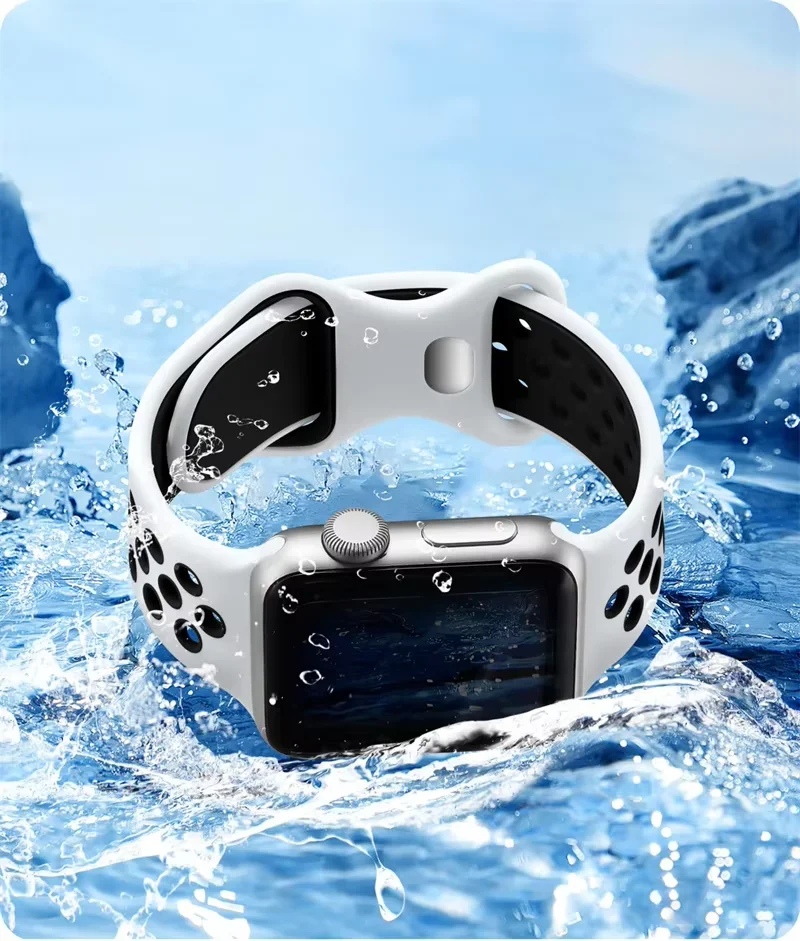 Breathable Soft Silicone Strap for Smartwatch - Versatile Size Options
