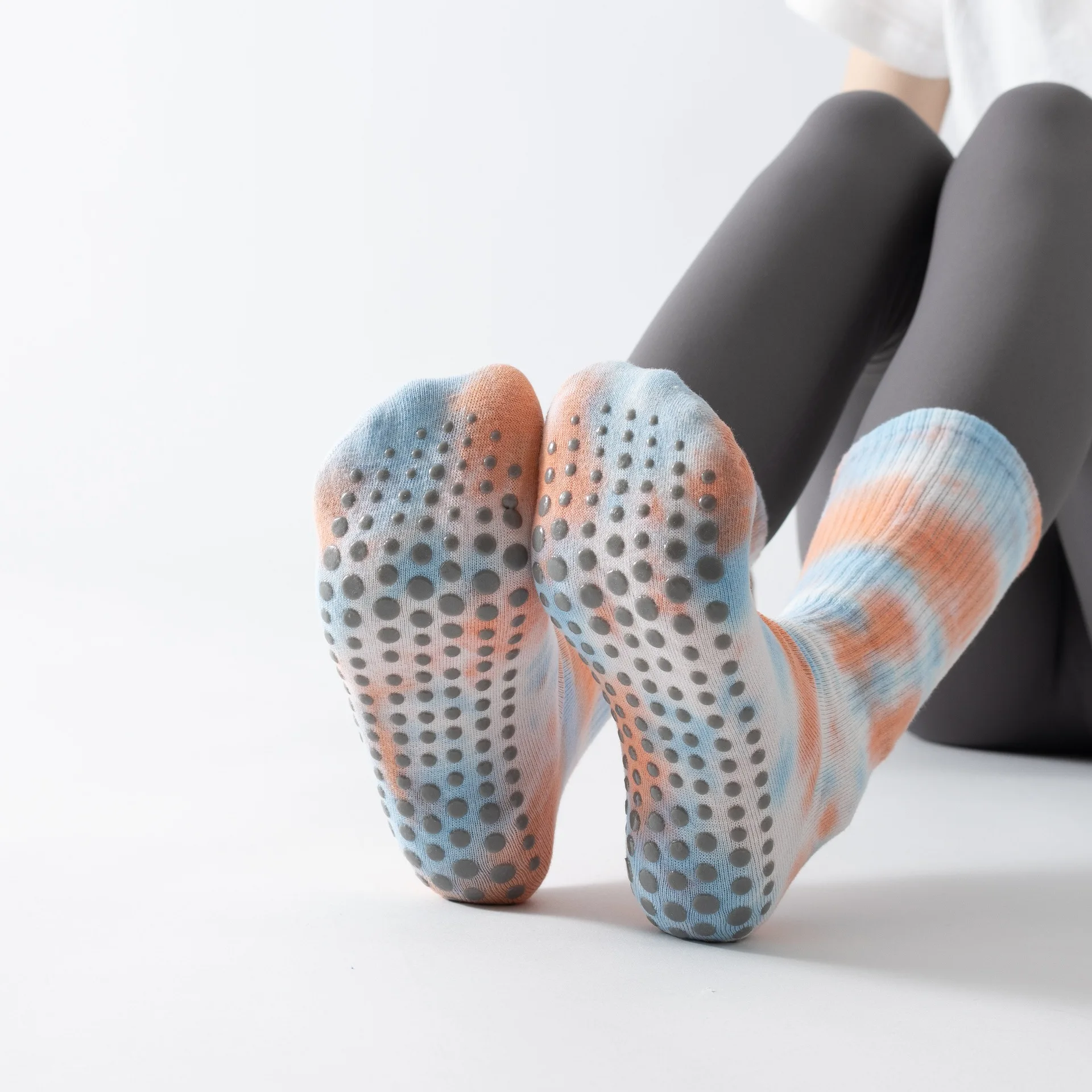 Women Female Pilates Yoga Yoga Socks Tie Dye Grip Socks Sport