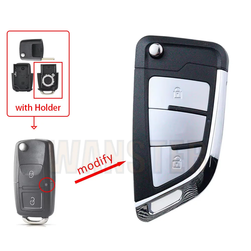 Car Key Case Vw B5 Volkswagen Beetle Caddy Passat Golf Jetta Polo Scirocco Tiguan Touran Skoda Seat