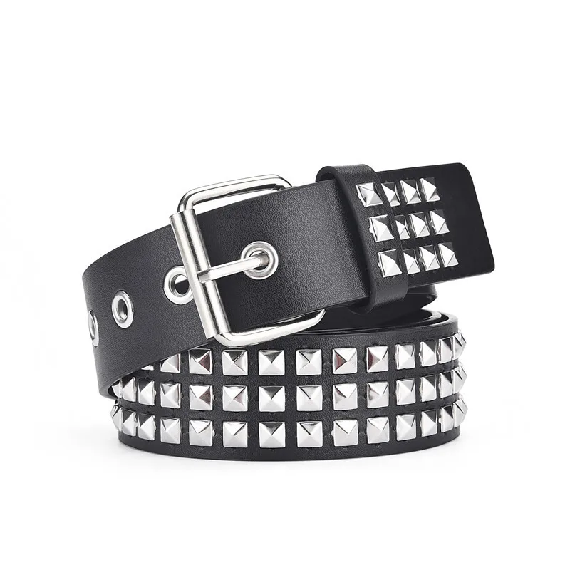 2025 Neuer Trend Perlennietgürtel Metall Pyramidengürtel Männer und Frauen Punk Hardware Jeansgürtel Y2K Gürtel Designergürtel Damengürtel – Detail 2