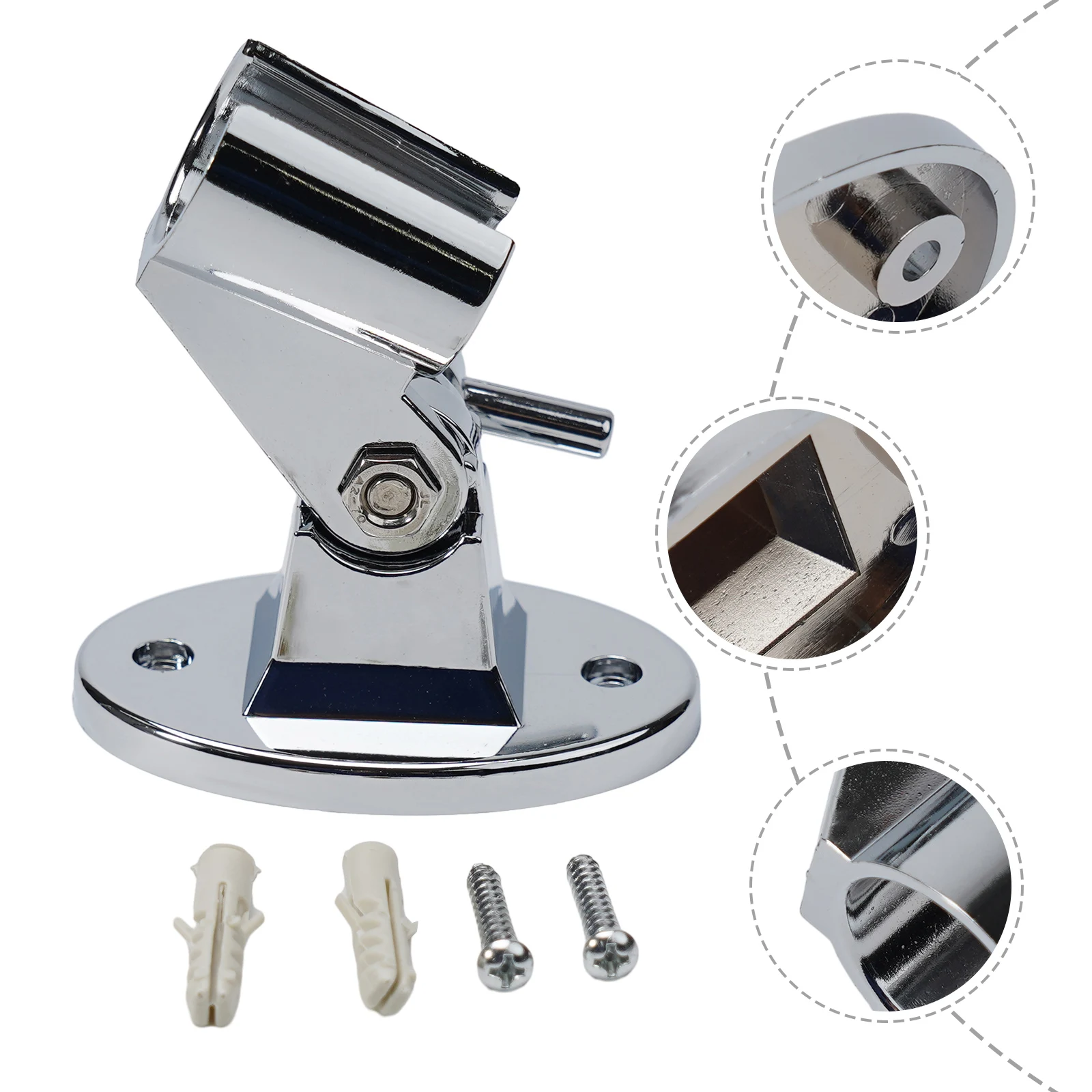 Description Picture 3 of itemShower Head Holder Adjustable Shower Bracket Wall Mounted Universal- Bracket Base Accessories 7x5CM For S/L Diameter Shower Hose