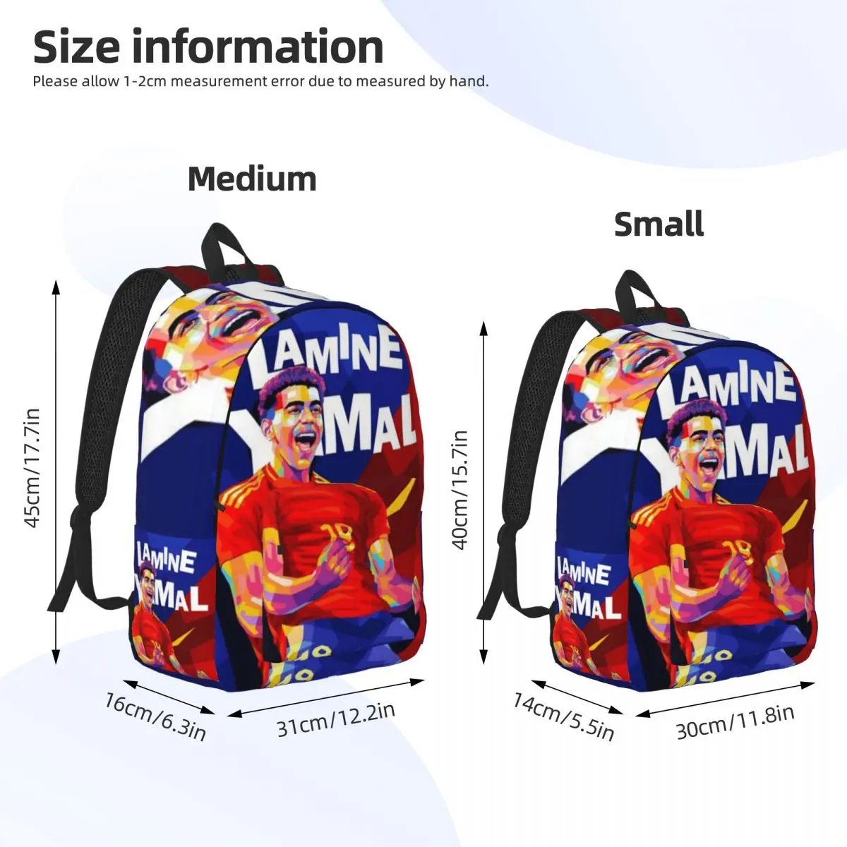LY-Lamine Yamal Fashionable and avant-garde, fully printed, comfortable student backpack for carrying. 4