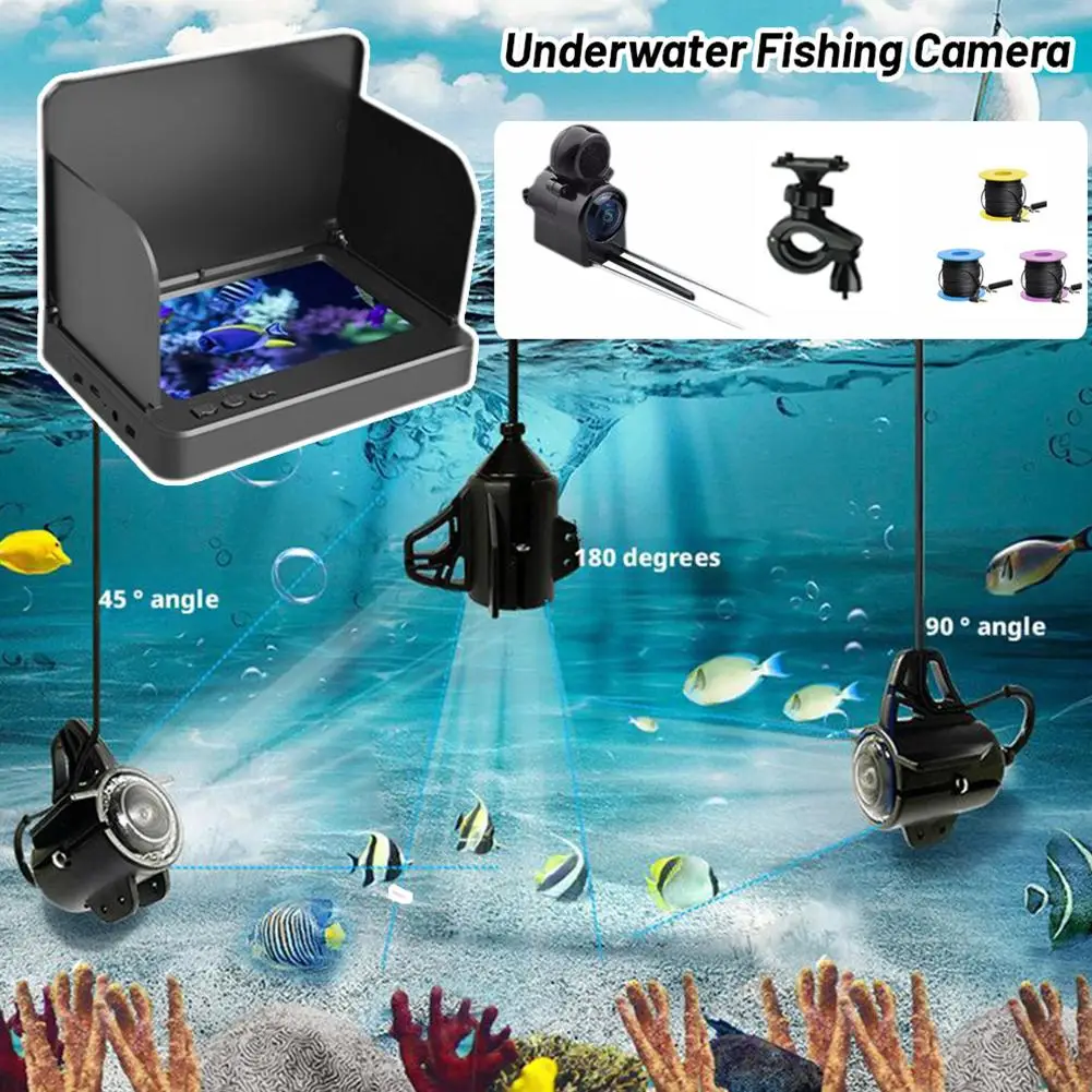30 M Portable 4.3In LCD Fish Finder Underwater Fish Depth Finder Water Handheld 1080P 220&deg; Fishing Camera With Night Vision
