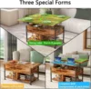 Lift Top Coffee Table,4 in 1 Multi-Function,Modern Lift Tabletop Dining Table for Living Room Reception/Home Office,Rustic Brown 5