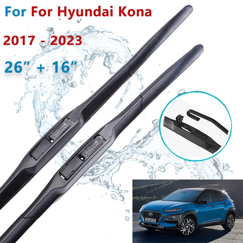 Spazzole Tergicristallo Anteriore Tergicristallo Per Hyundai Kona 2017 - 2023 Spazzole Antipioggia Per Parabrezza Parabrezza 26 "+ 16"