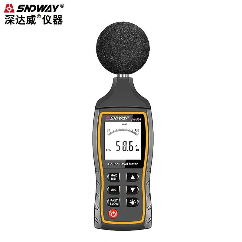 SNDWAY SW-523 524 사운드 레벨 계량기 dB 디지털 테스터, 사용자 정의 알람 상한 값, 소음 오디오 감지기, 데시벨 모니터링