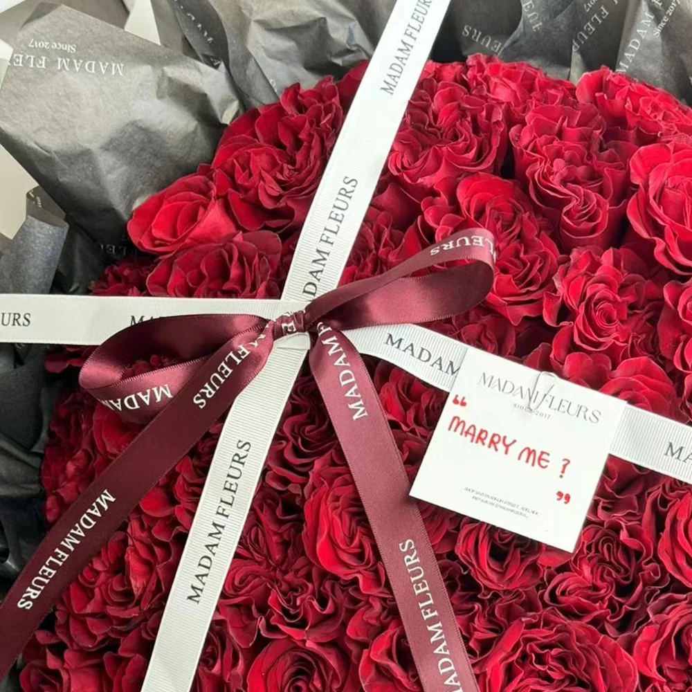 맞춤형 꽃 장식 리본 과일 포장 새틴 리본, 인쇄 로고, 휴일 결혼식 생일 Grosgrain 100 야드/롤