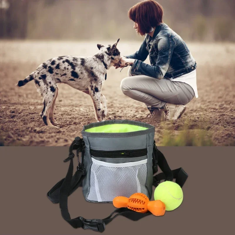1PC Pet Dog Training Waist Bag Treat Snack Bait Pet Puppy Feed Pocket Pouch Obedience Agility Pouch Food Waist Bag Dog Treat Bag Dog Training Supplies
