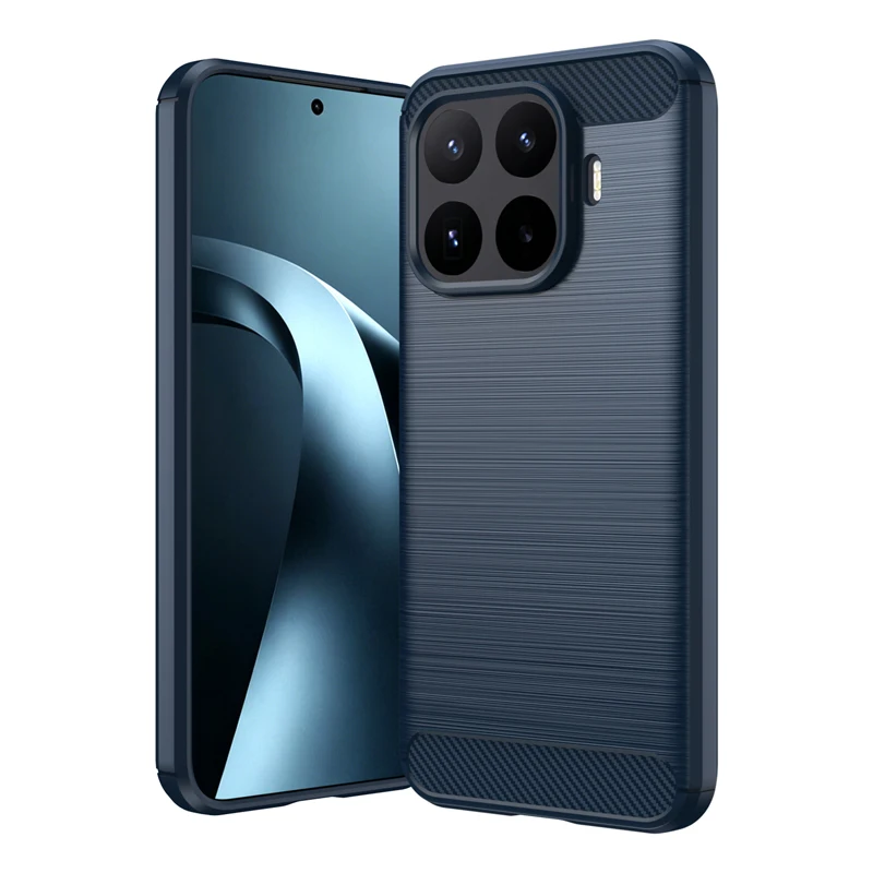 Soft Carbon Fiber Brushed Texture Rugged Shield Anti-Fingerprint Back Cover