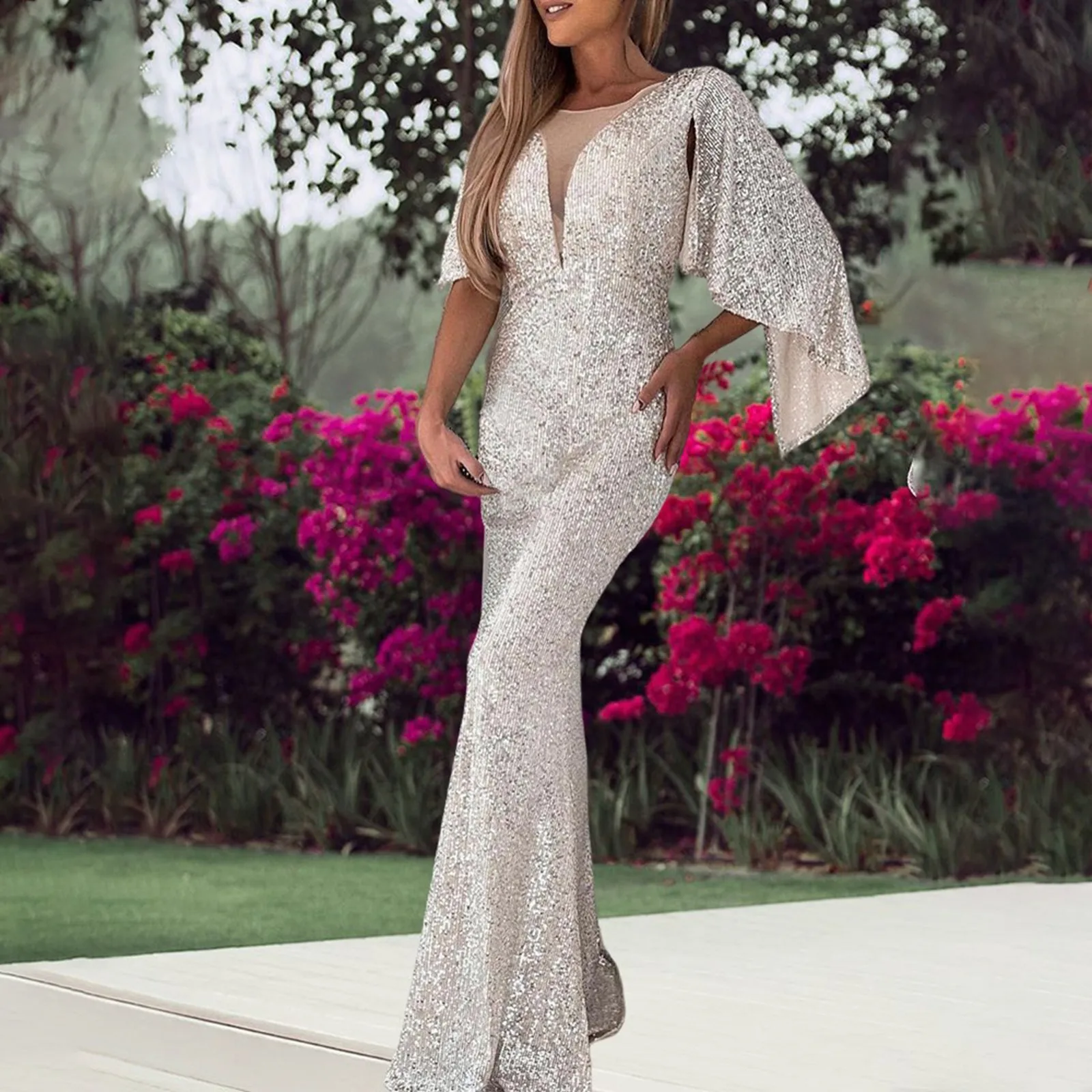 

Элегантное серебряное женское вечернее платье для свадьбы, подружки невесты или подружки невесты, свадебные платья для гостей
