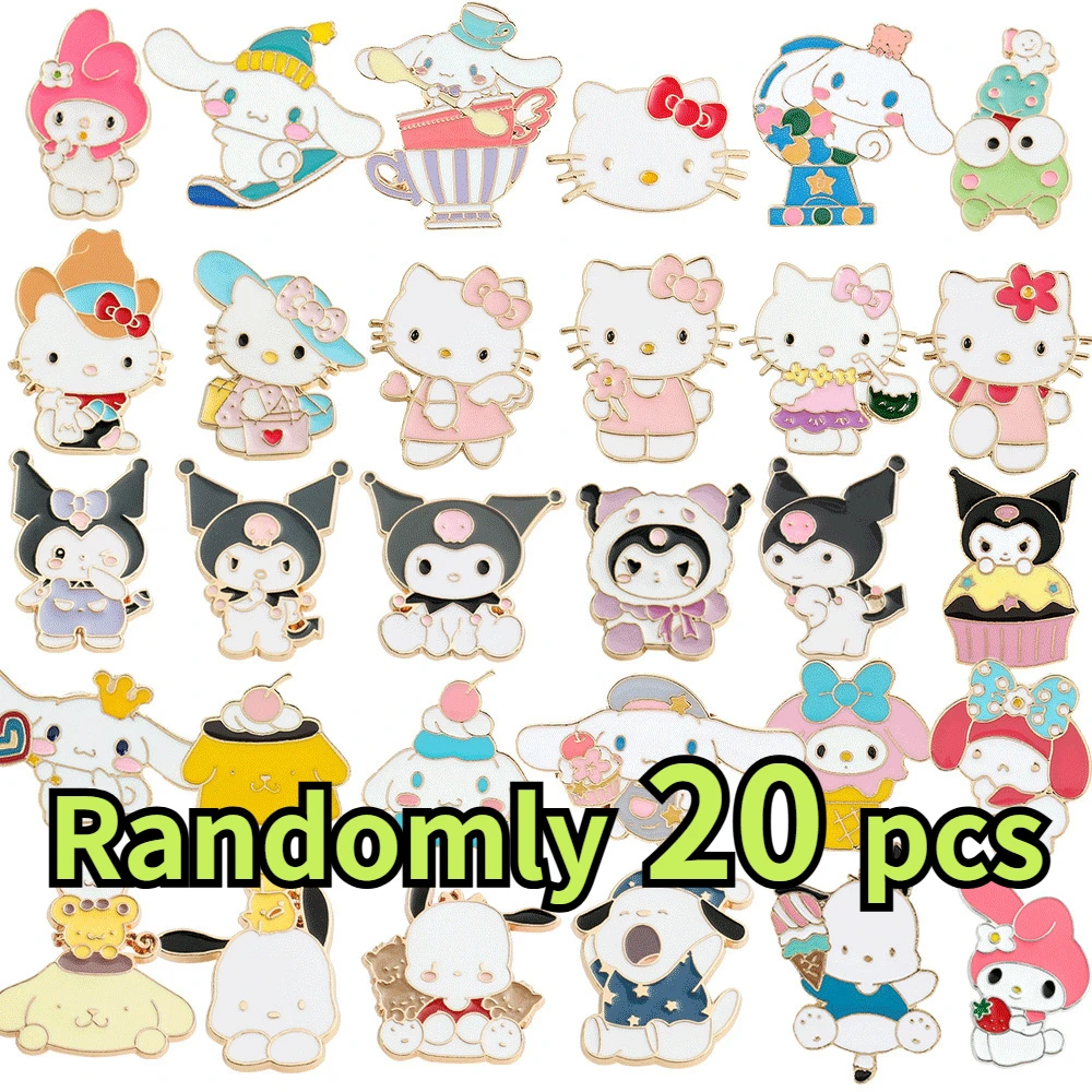 

Sanrio случайные 20 шт./10 шт./5 шт. брошь мультяшная булавка Hellokitty аниме металлические аксессуары для рюкзака игрушка Подарки