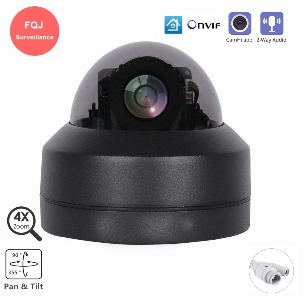 

ONVIF Mini Speed PTZ IP Motorized Camera 4xZoom Pan Tilt Motion Detection Full HD 2MP 5MP Home Security Camera 30M Infrared