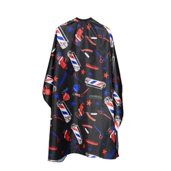 Waterproof Retro Hairdressing and Barber Cape with Professional Salon Apron Design (Black Turn Light)