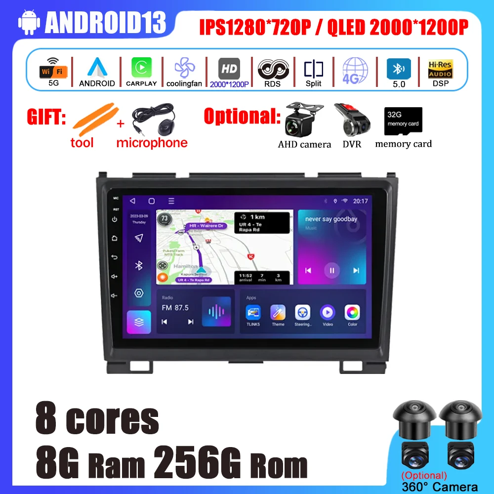 

Автомобильный радиоприемник Carplay на Android 13 для Great Wall Haval Hover H5 H3 2011-2016, мультимедийный плеер с GPS-навигацией, автомобильный стерео 4G WIFI BT