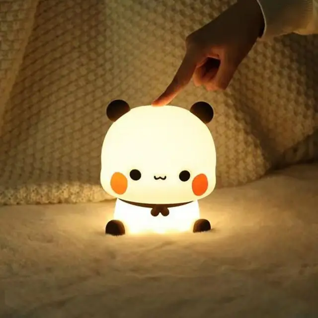 Kawaii Panda Led Night Light Lamp Cute Cartoon Pat Lamp Animal Bedroom Decorative Living Room Dolls Gifts kids Baby Night light 3