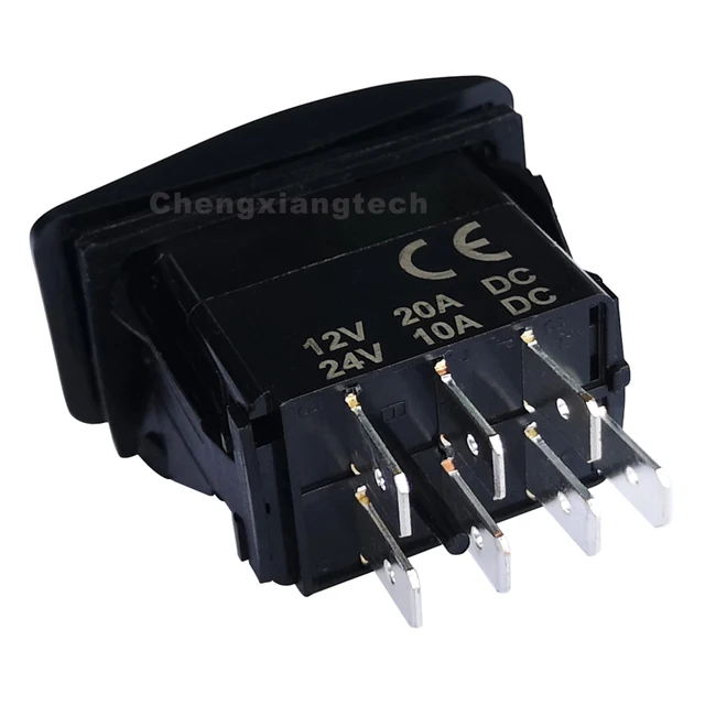 12V 7 핀 DPDT 블루 Led On Off On 앞 유리 와이퍼 로커 토글 스위치