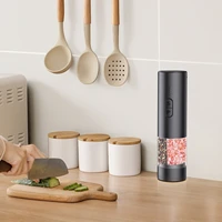 Moulin à sel et à poivre électrique automatique 2 en 1, double chambre avec têtes de broyage séparées, moulin réglable USB pour la cuisine 5