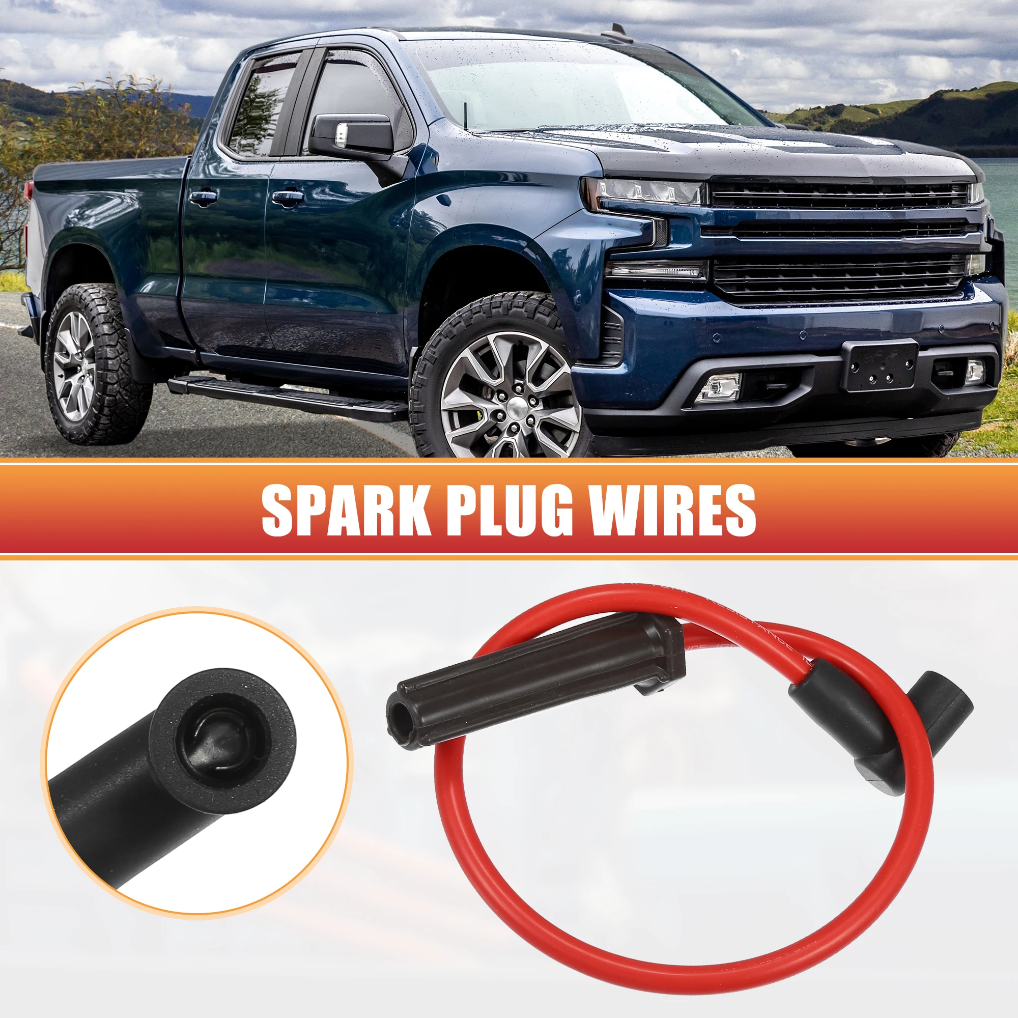 Uxcell Car Spark Plug Coil Wires Ignition Coil Harness Cable 8mm Fit for Chevy 194 216 235 6 Cylinder-Pack of 6