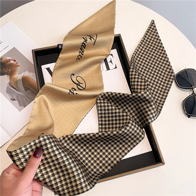 Sacfb52858ce64ce6981ffcc9d20f1908h Fashion Headbands Silk Neck Scarves For Women Long Hairband Print Bag Scarfs Neckerchief Hair Ribbons Tie Scarf Ladies 14x145cm Mallzona
