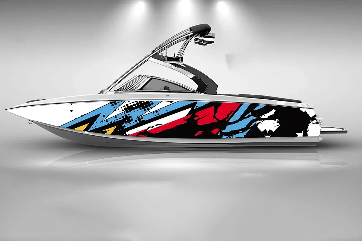 

Абстрактные линии, векторная иллюстрация, дневные самоклеящиеся наклейки, пользовательские наклейки, ПВХ водонепроницаемые наклейки для упаковки лодок