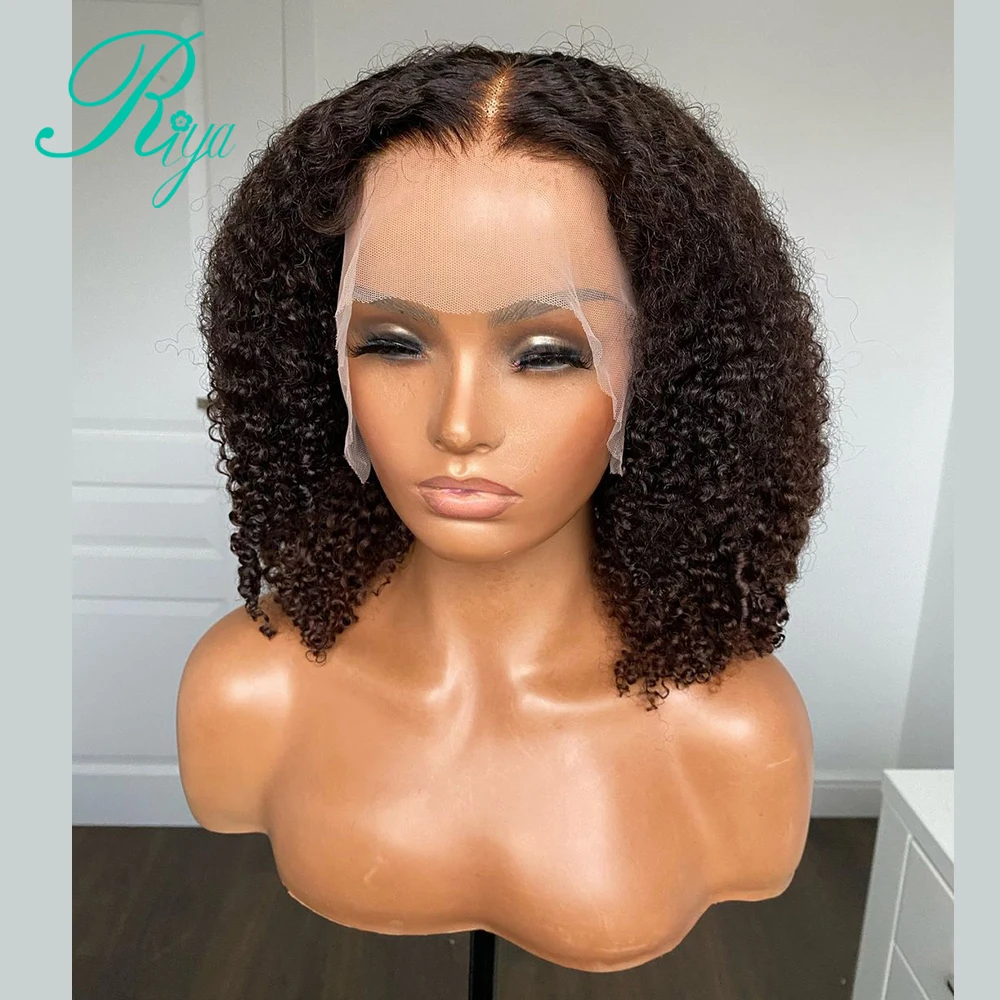 Afro Kinky Curly 13x4 Lace Front Wig Human Hair Brazilian Remy 4x4 Lace Closure Wig With Baby Hair 250%Human Wigs For Women