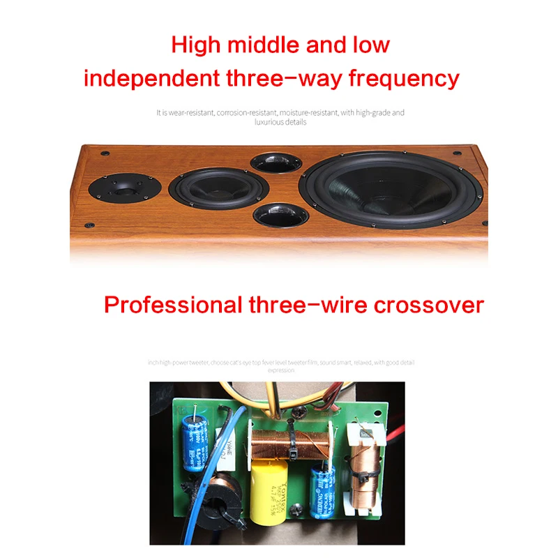 200W 10-inch High-power Audio Speaker Three-way Bookshelf Floor-to-ceiling Hifi Audio Passive Home Theater Enthusiast Speaker
