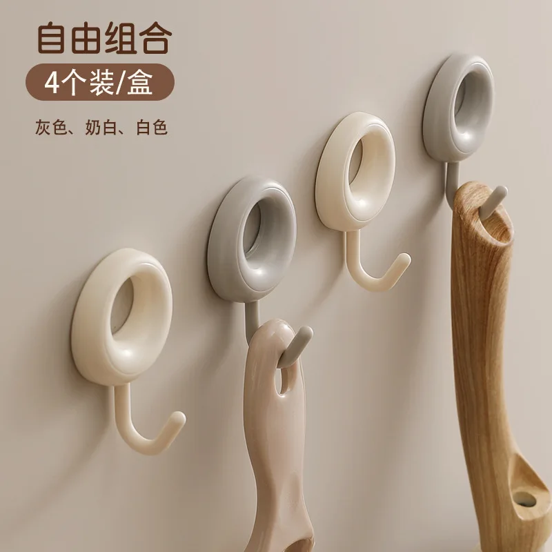 

4pcs Hanging Hooks Strong Adhesive Load-bearing Hooks No Nails Marks Hanging Dormitories Without Punching Adhesive Hooks