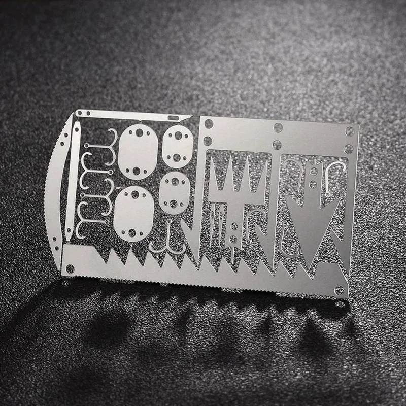 Outdoor Camping Outdoor Multifu Equipment Survival Tools Stainless Steel Card Fishing Portable Practical Hand Tools Supplies