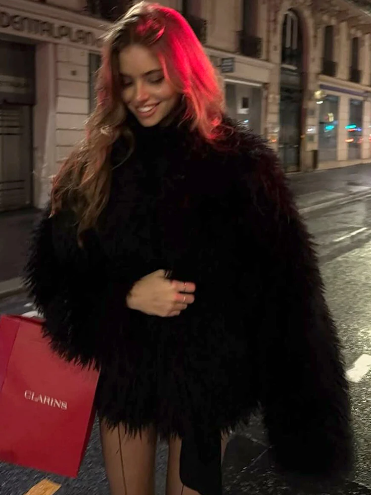 Nibber Turtleneck Comfortable  Furry Coats Woman Autumn Winter Style Zip Full Sleeve High Street Causal Fashion Classic Jacket