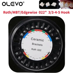 20Pcs/Pack Dental Orthodontic Ceramic Bracket Braces for Teeth Roth/MBT/Edgewise .022 345/3 Hooks Dentistry Ortho Accessories