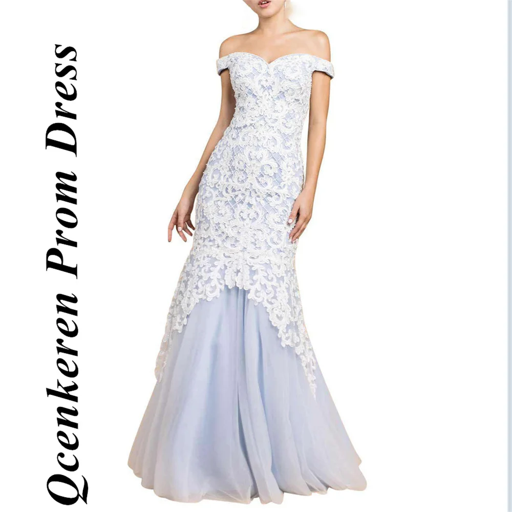 

Qcenkeren Off-shoulder Formal Dresses Mermaid Evening Dresses beautiful Floor-length Prom dress