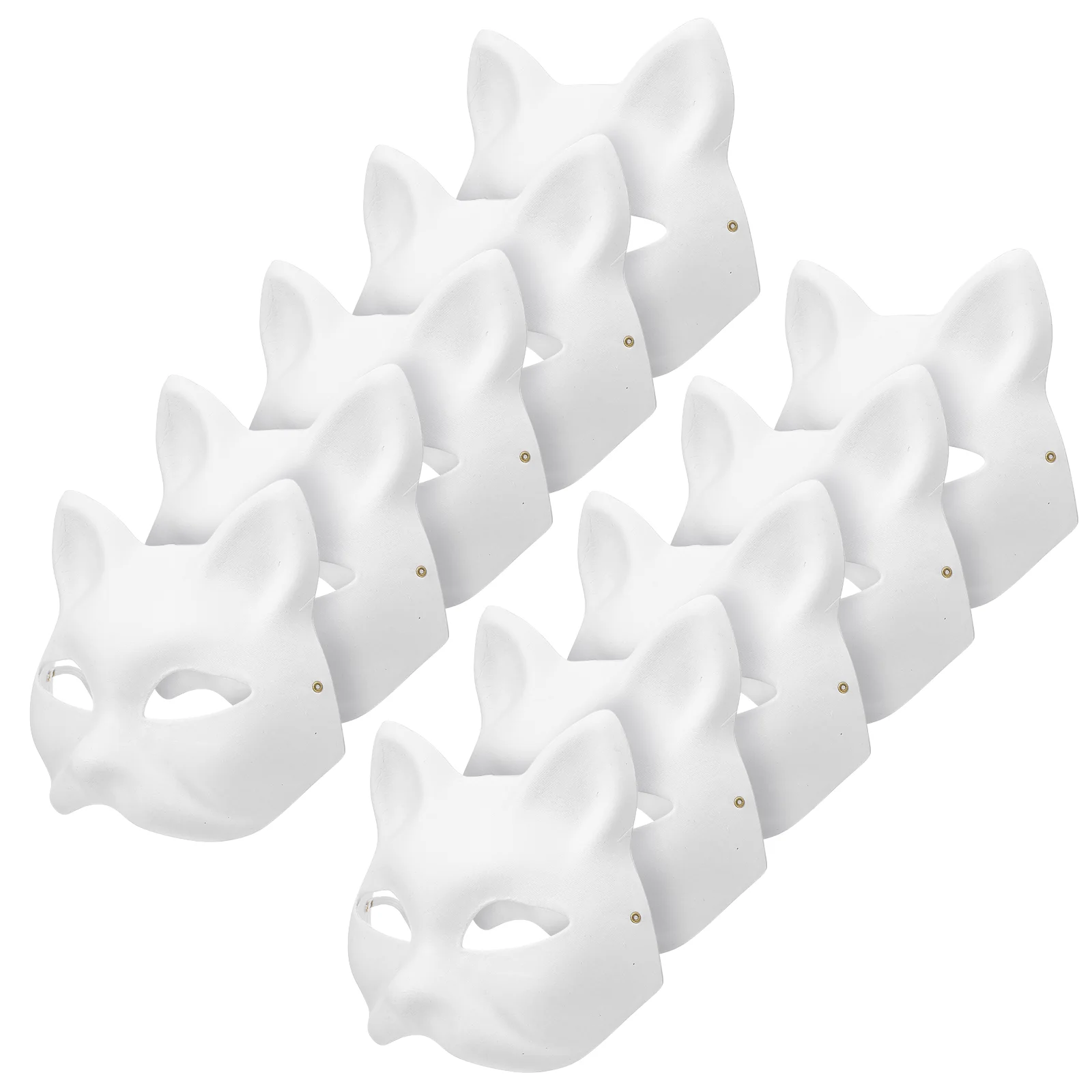 

10/6/5/3pcs Masquerade Cat Face Masks DIY Party Masks Props Paintable Blank Masks Party Cosplay Accessories